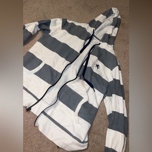 Grey and white striped jacket